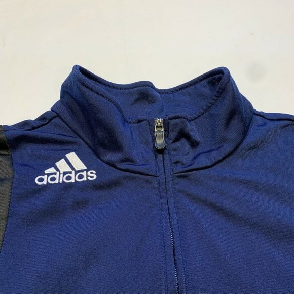 Adidas Full Zip Tracksuit Jacket Three Stripes Logo Golf Athleisure Mock‎ Neck L - Picture 4 of 12